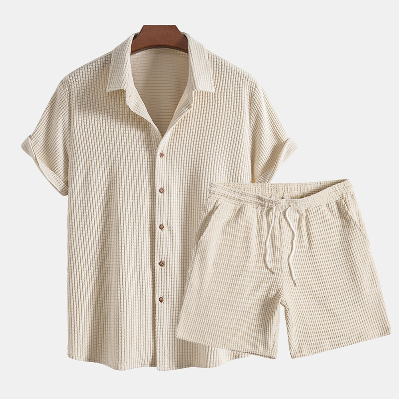 Summer Men's Lounge Set with Honeycomb Texture – Lenn