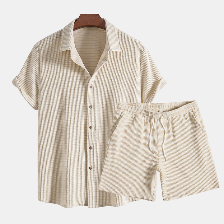 Summer Men's Lounge Set with Honeycomb Texture – Lenn
