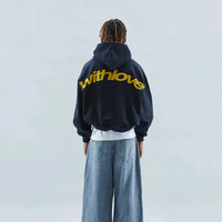 Cozy autumn hoodie with back print – Love