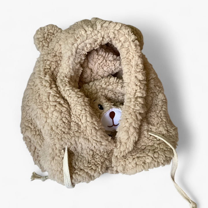 Gorro de oso de dibujos animados con protección para orejas y cara - Winnie