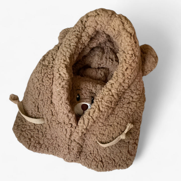 Gorro de oso de dibujos animados con protección para orejas y cara - Winnie