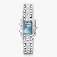 Stylish watch with rectangular dial and crystals - Camille
