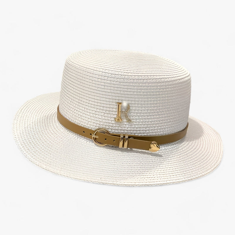 Damen Strohhut mit flacher Krone – Aurelle