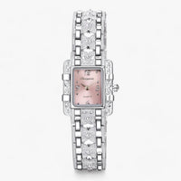 Stylish watch with rectangular dial and crystals - Camille