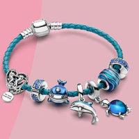 Ocean Breeze Armband with Charms made of Leather and Silver – Julia