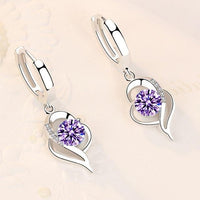 Pendientes elegantes de circonio plateado para mujer – Elsa