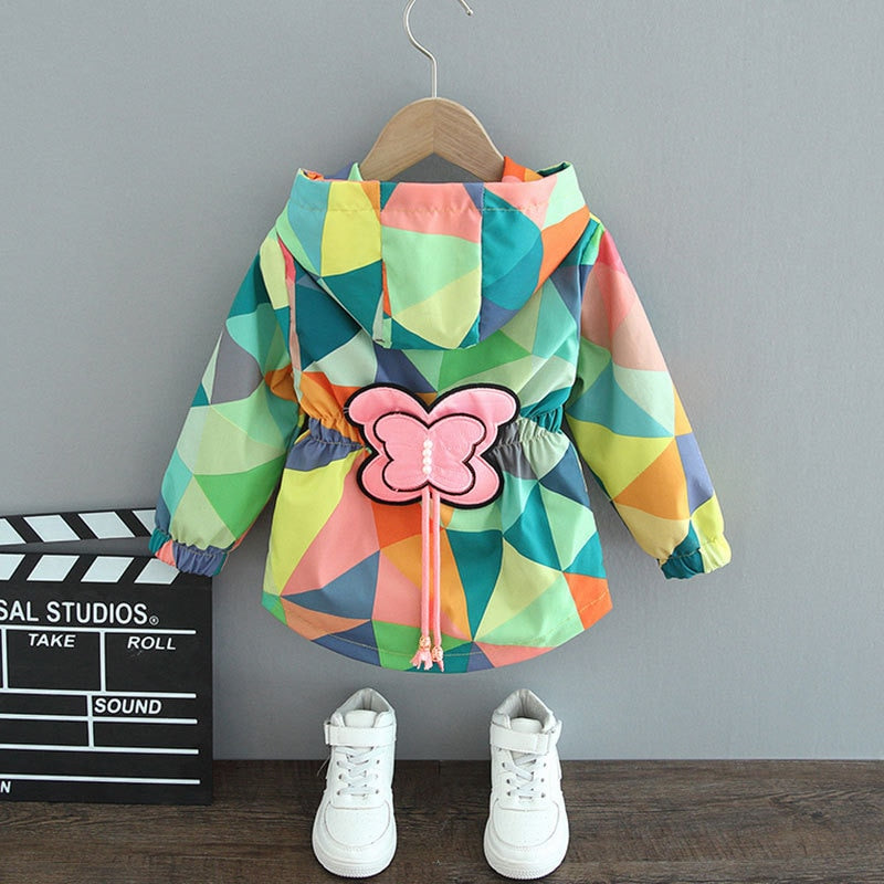 Modische Schmetterlings-Regenjacke für Mädchen - ButterflySplash
