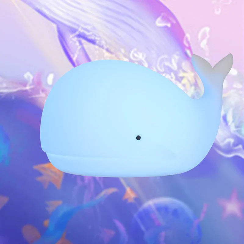 Sød hval-hvalnatlampe med farveskift - GlowWhale