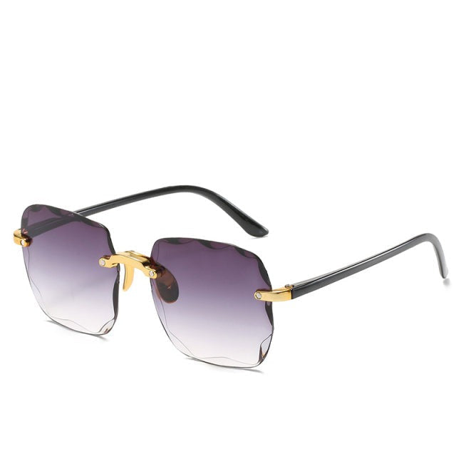 Trendy Rimless Sunglasses with UV400 Protection in Vintage Look – Clea