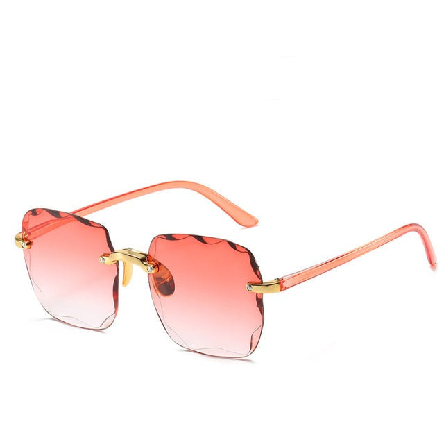 Trendy Rimless Sunglasses with UV400 Protection in Vintage Look – Clea