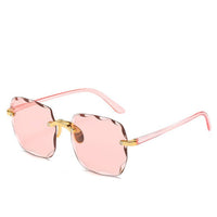 Trendy Rimless Sunglasses with UV400 Protection in Vintage Look – Clea
