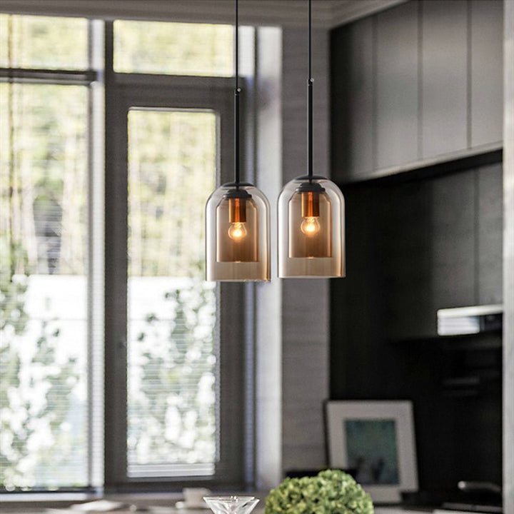 Stylish Double Glass Pendant Light - AuraGlass