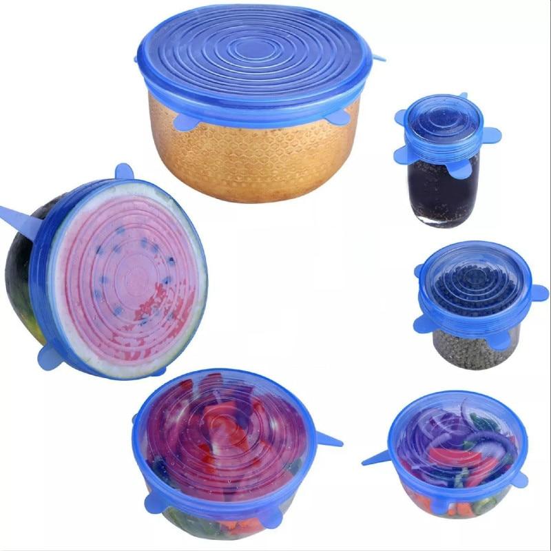 Set of 6 Stretchable Silicone Lids – StretchLid