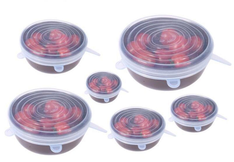 Set of 6 Stretchable Silicone Lids – StretchLid