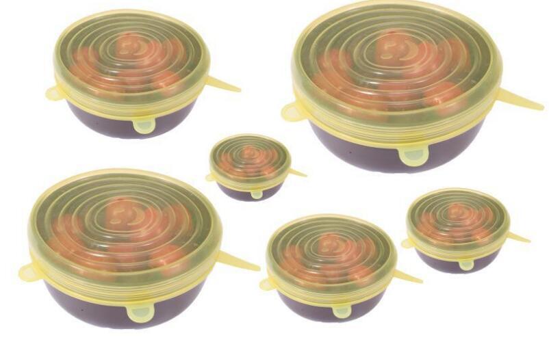 Set of 6 Stretchable Silicone Lids – StretchLid