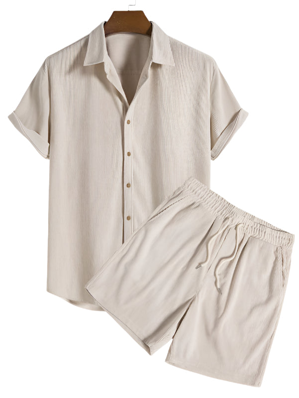 Trendy Men's Summer Set with Stripe Look - Beach Style