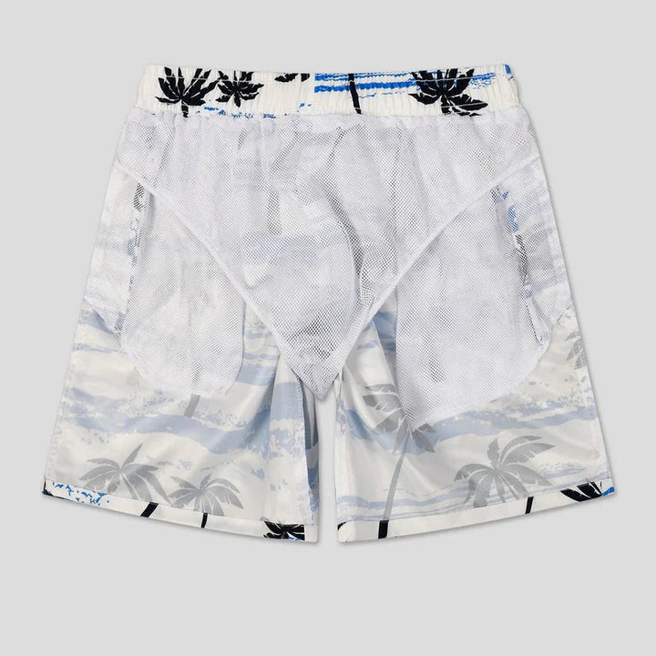 Shorts de verano aireados con estampado de palmeras para hombre – Nico