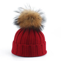 Strikket vinter pompom hue - Felina