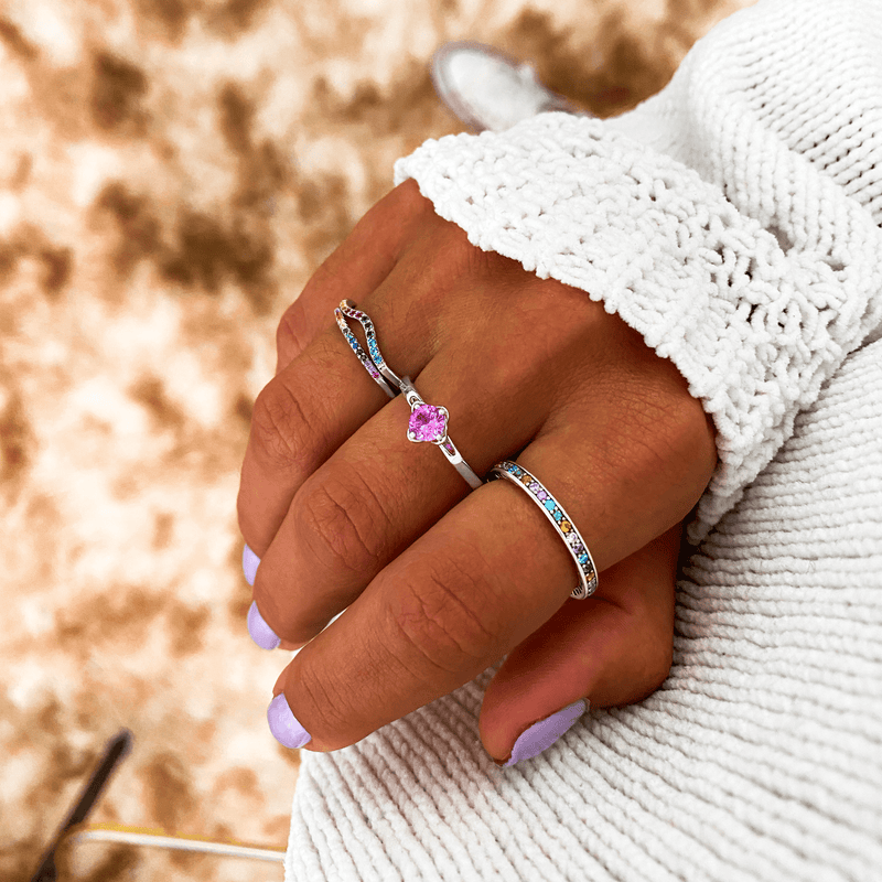 Anillo arcoíris elegante – Aurora