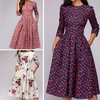 Retro Dress with Floral Pattern – Florina