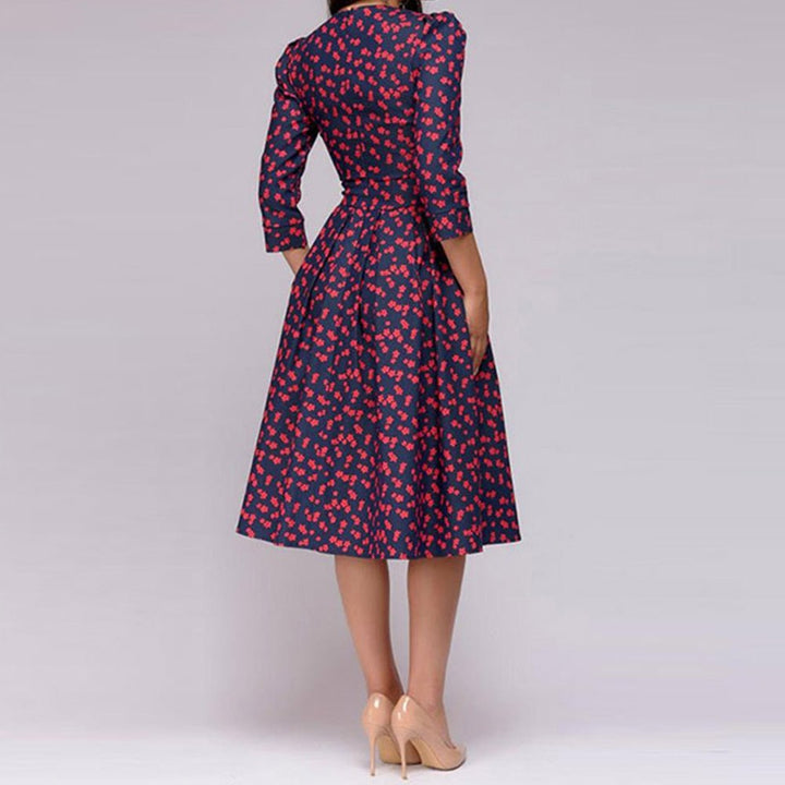 Retro Dress with Floral Pattern – Florina
