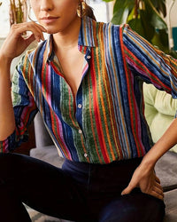 Striped women's blouse with buttons – Sofia