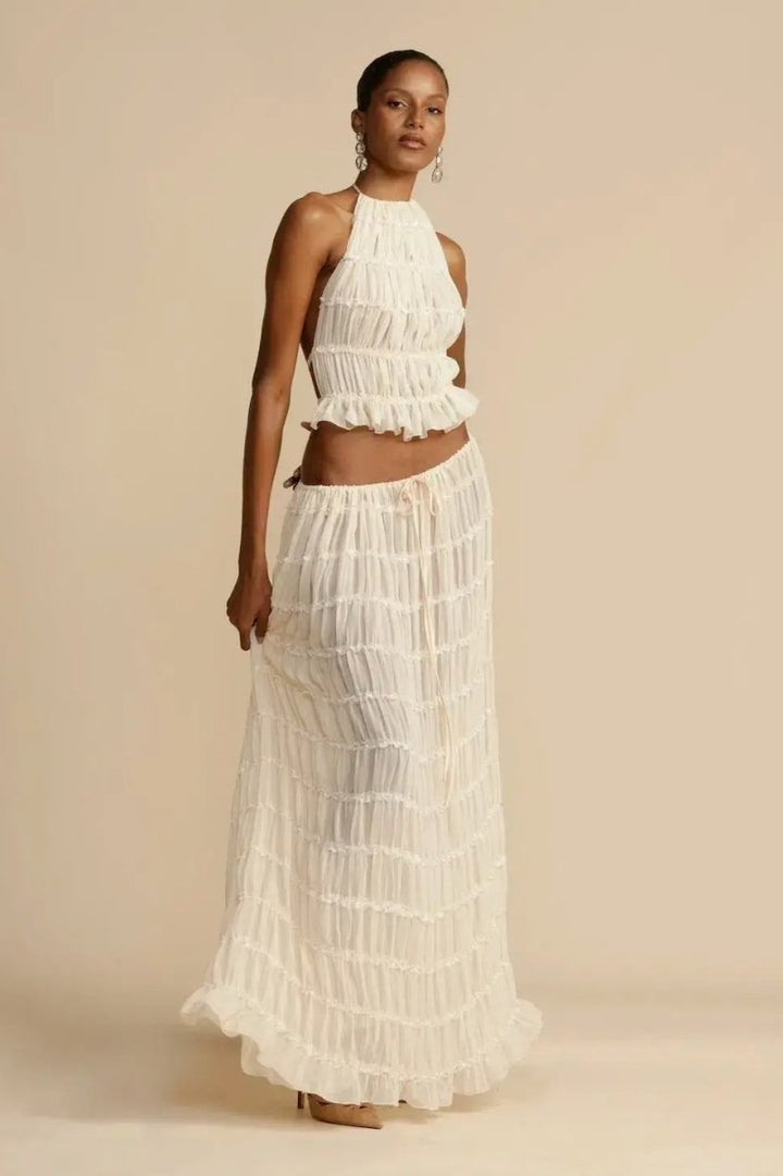 Rugløst chiffon-sæt – Calysta
