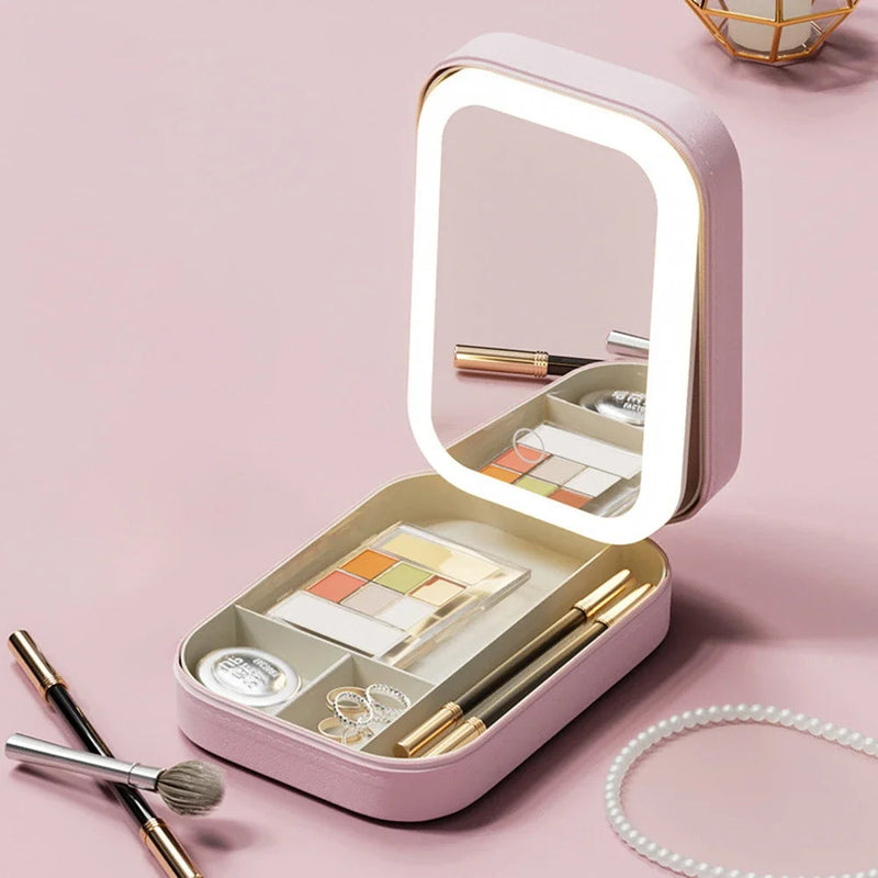 Kompakt oplyst make-up organizer til rejser - Liora