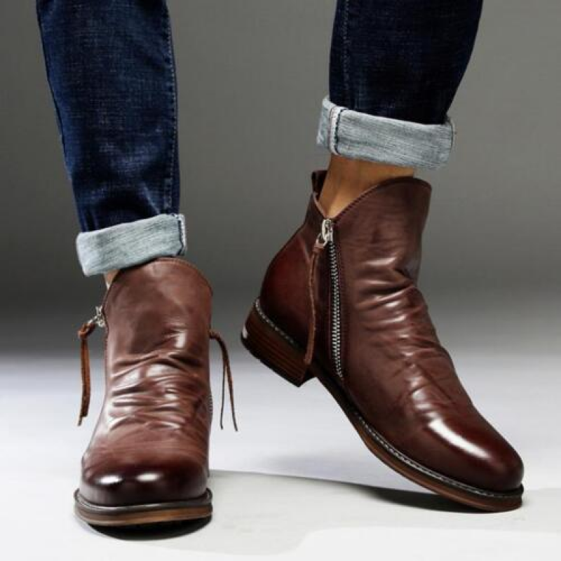 Stylish Men's Leather Boots – Milan