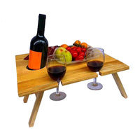 Portable wooden wine rack table
