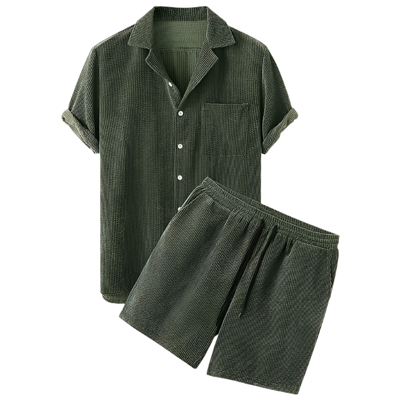 Zweiteiliges Herren Velours Sommer Set – Fabio
