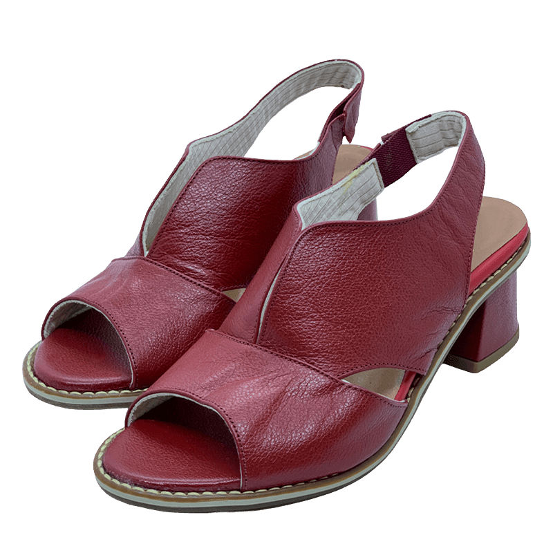 Sandalias de cuero para mujer con tacón y plantilla cómoda – Selina