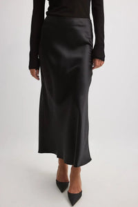 Satin Women's Skirt with High Waist – Elena