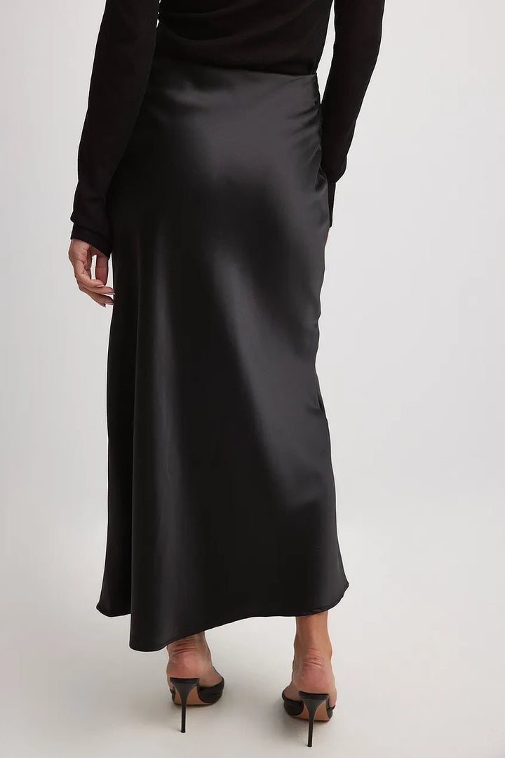 Satin Women's Skirt with High Waist – Elena