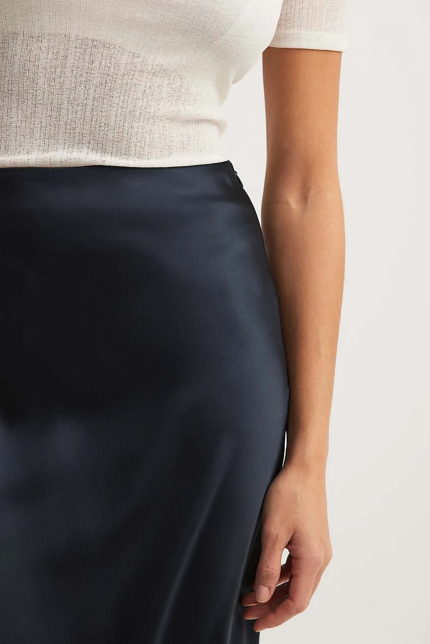 Satin Women's Skirt with High Waist – Elena