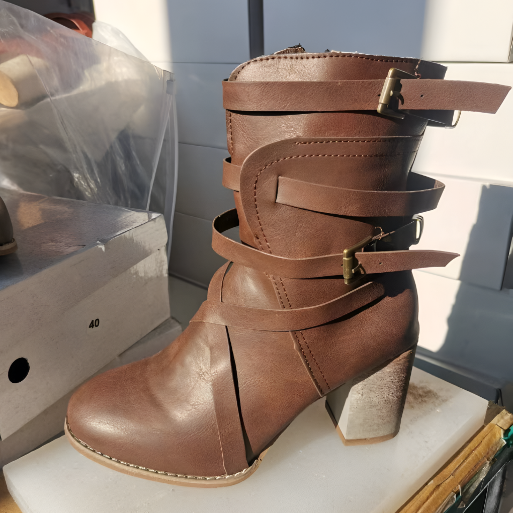 Leather Women's Ankle Boots with Orthopedic Heel – Chiara