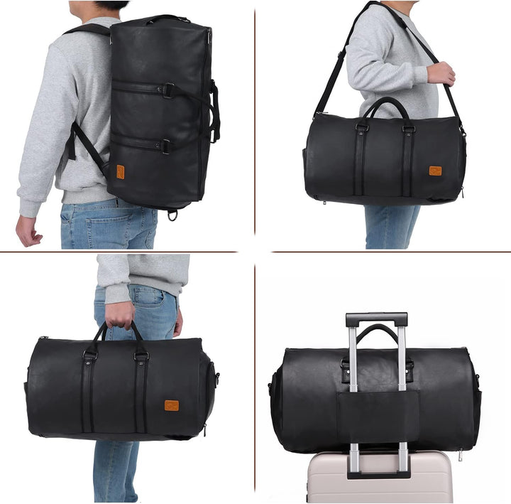 Konvertibel PU-lær klær duffel – håndbagasje weekender reiseveske