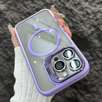 Funda magnética para móvil resistente a golpes con protector de cristal y soporte