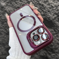 Funda magnética para móvil resistente a golpes con protector de cristal y soporte