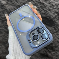 Funda magnética para móvil resistente a golpes con protector de cristal y soporte