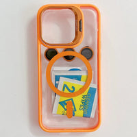 Funda magnética para móvil resistente a golpes con protector de cristal y soporte