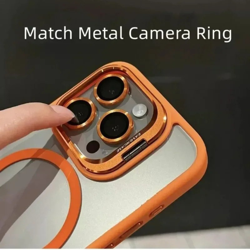 Funda magnética para móvil resistente a golpes con protector de cristal y soporte