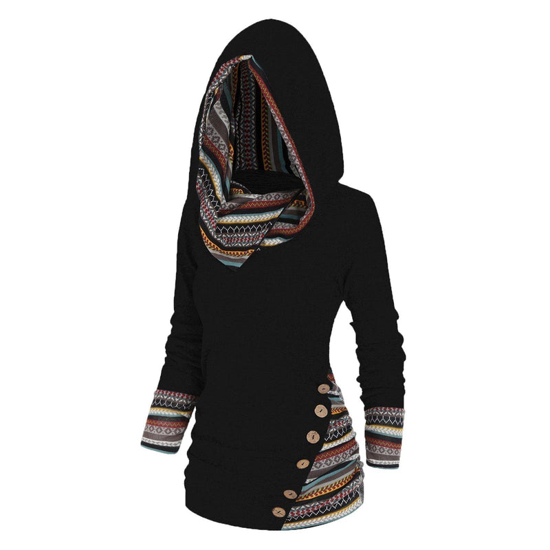 Autumn Women's Hoodie with Tribal Pattern – Tavira
