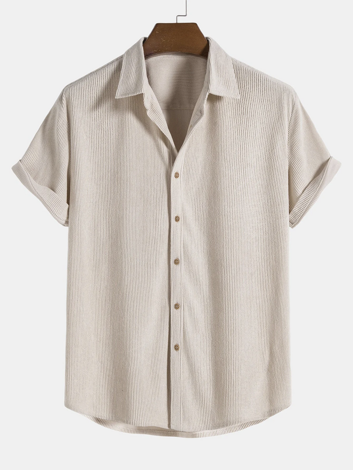 Stylish Men's Summer Set with Shirt and Corduroy Shorts - SommerKern