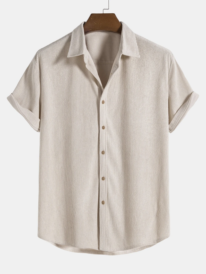 Stylish Men's Summer Set with Shirt and Corduroy Shorts - SommerKern