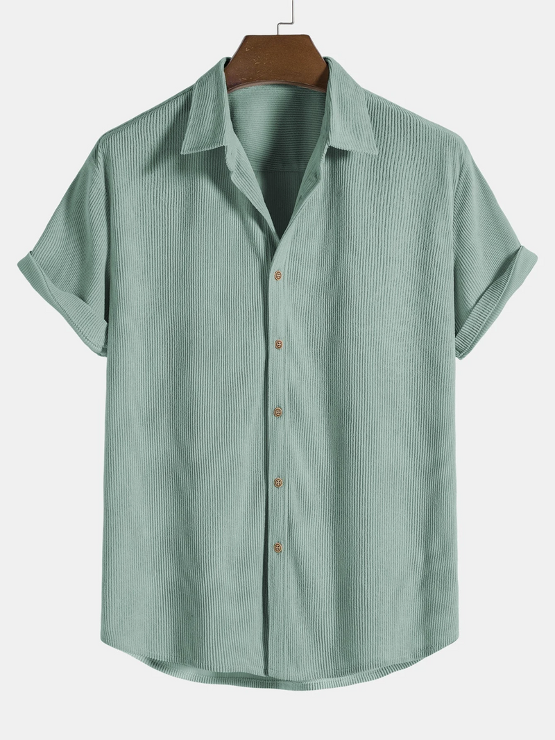 Stylish Men's Summer Set with Shirt and Corduroy Shorts - SommerKern