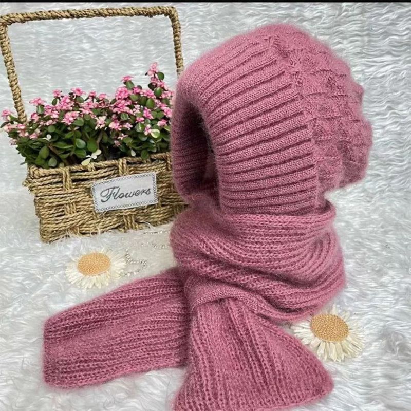 Gorro cálido para mujer con bufanda integrada - Nora
