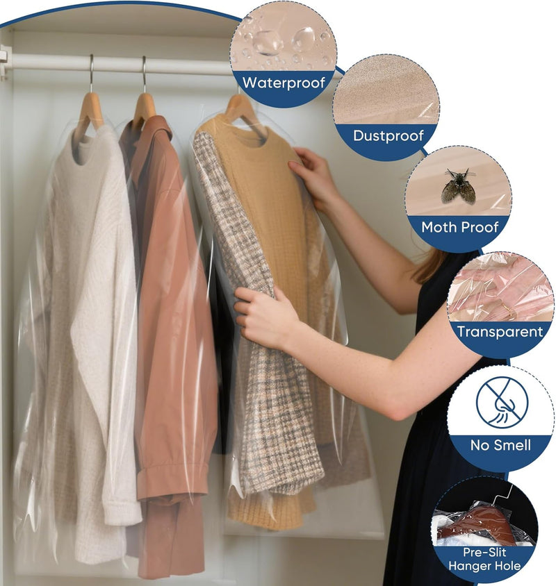 Winter Clear Garment Bag Set – Set of Protective Covers for Clothing & Travel (Buy 1, Get 1 FREE)