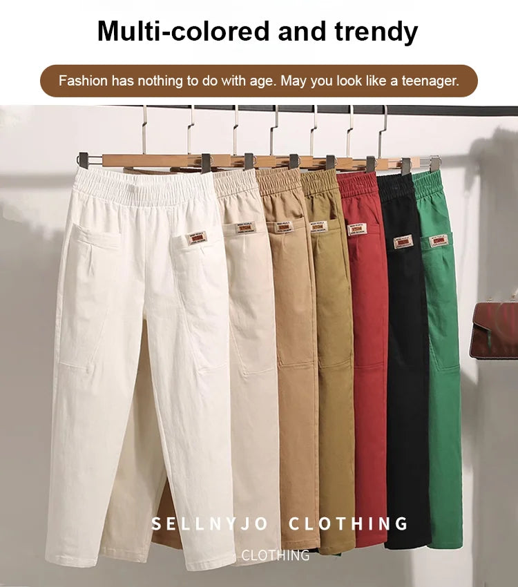 Light summer pants made of cotton with stretch waistband – Linnea
