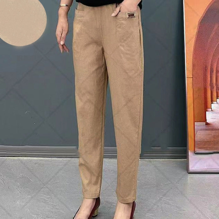 Light summer pants made of cotton with stretch waistband – Linnea
